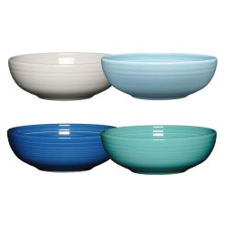 Fiesta Colorful Dinnerware - Mixed Coastal Blue Bistro Coupe 7 5/8-Inch 38OZ Medium Bowls, Set of 4