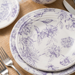 Alternative view of Fiesta Colorful Dinnerware - Botanical Floral Lavender Classic Rim 9 Inch Luncheon Plate