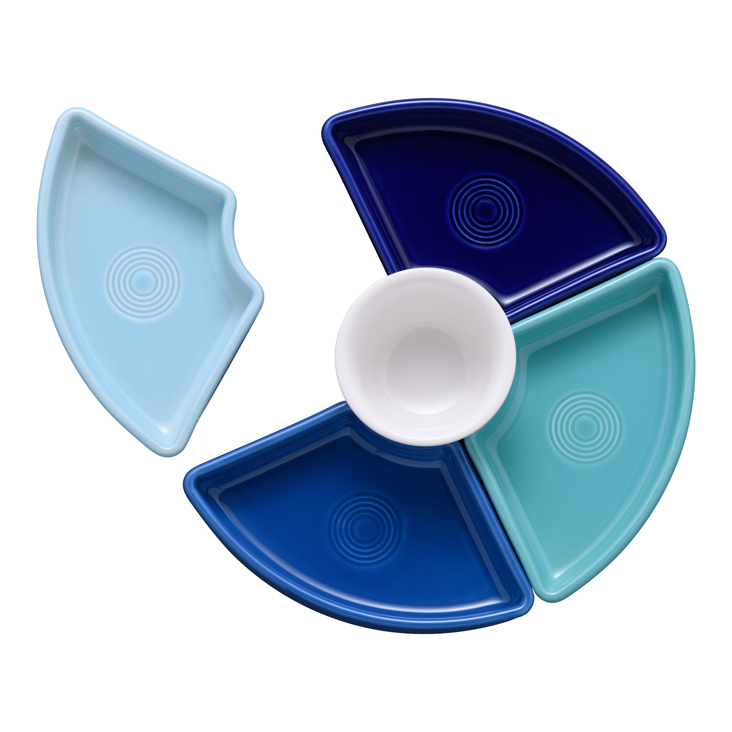 Fiesta Colorful Dinnerware - Coastal Blues 5-Piece Mixed Colors Entertaining Set 8 1/5 Inch - Image 2