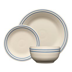 Fiesta Colorful Dinnerware - Americana Lapis Band Classic Bistro 3-Piece Place Setting, Service For 1