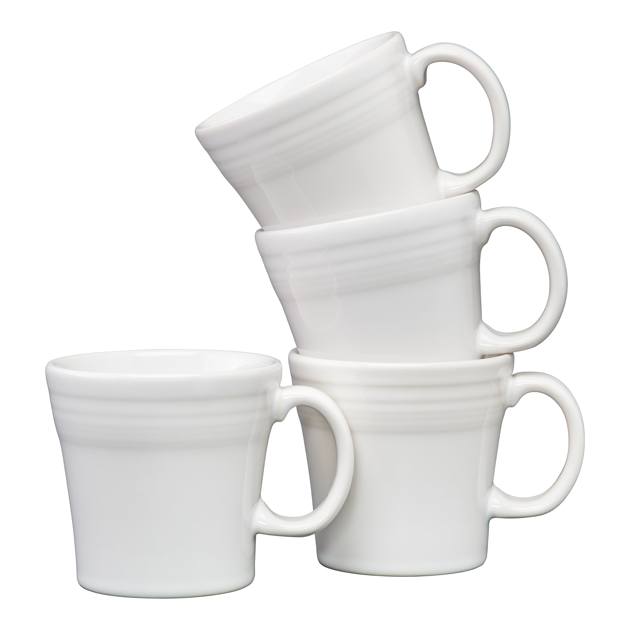 Fiesta Colorful Dinnerware - White 15 OZ Set of 4 Tapered Mugs