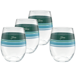 Fiesta Colorful Dinnerware - Mixed Aegean 15 oz. Edgeline Stemless Wine, Set of 4
