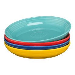 Fiesta Colorful Dinnerware - Mixed Vibrant Coupe 8 1/2 Inch Luncheon Bowl 26 OZ, Set of 4
