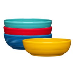 Fiesta Colorful Dinnerware - Mixed Vibrant Coupe 6 3/4 Inch Salad Bowl 24 OZ, Set of 4