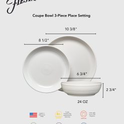 Alternative view of Fiesta Colorful Dinnerware - Lavender Coupe Bowl 3-Piece Place Setting