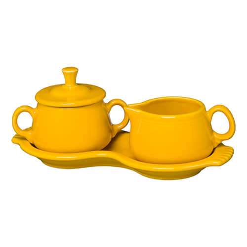 Fiesta Colorful Dinnerware - New Retired 4-Piece Sugar Bowl and Creamer Set with Tray - Image 2