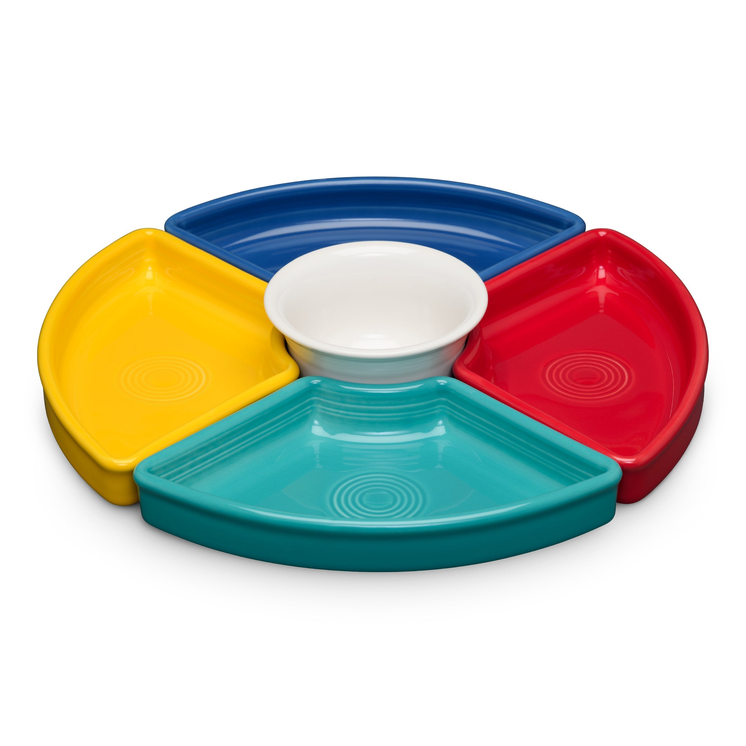 Fiesta Colorful Dinnerware - Vibrant 5-Piece Mixed Colors Entertaining Set 8 1/5 Inch