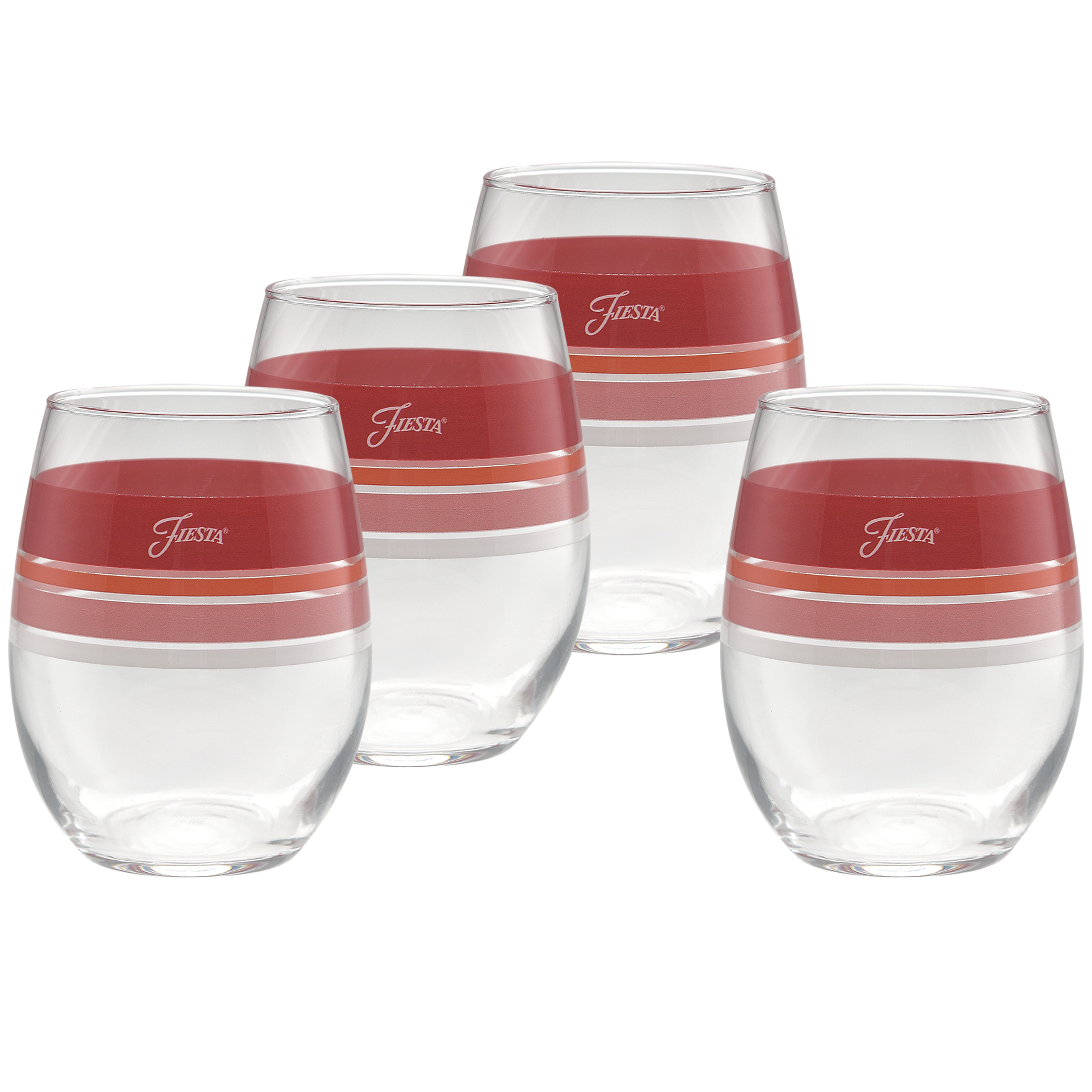 Fiesta Colorful Dinnerware - Sunset Horizon Edgeline Glass (Set of 4)